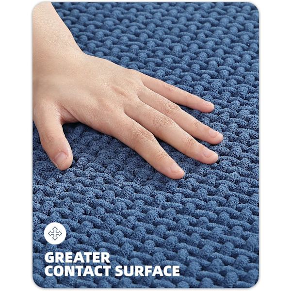 Chenille-kylpyhuonematto - Liukumaton, imukykyinen, nopeasti kuivuva, ohut, konepestävä - 16\"x24\" Pieni kylpymatto Matto Kylpyhuoneen lattialle