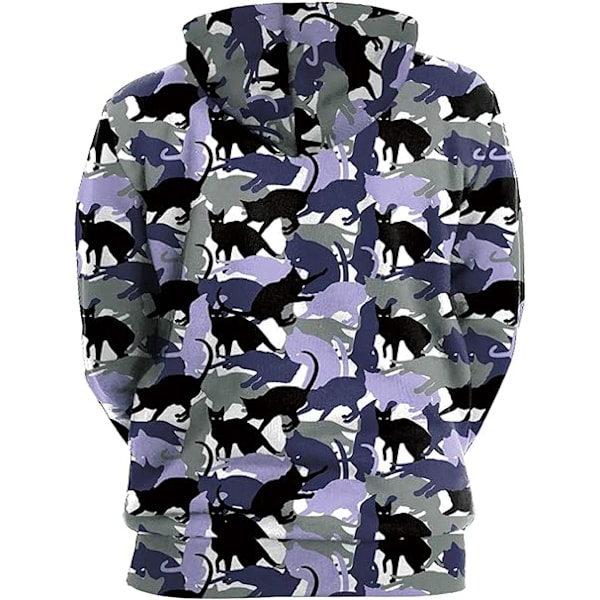 Herre Langærmet Hoodie Halloween Morsom Crew Neck Genser med Kengurulomme Jul Flerfarget 3D Print Genser Genser（Størrelse：L） Purple L