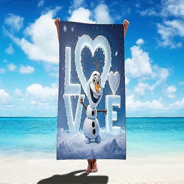 Frost Print Badehåndklæde Prinsesse Elsa Håndklæde Svømmehåndklæde 25-26 AL221014453 Microfiber 75*150