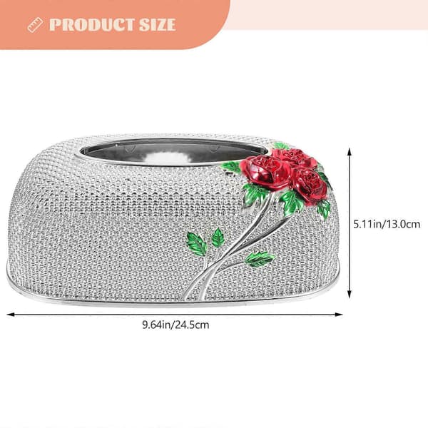 Paper Towel Box Rose Pattern Tissue Storage Case for Decor