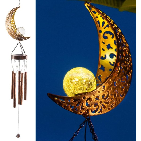 Solar Wind Chime LED Hanging Wind Chime Lamp Waterproof Light for Garden Patio Terrace Decoration