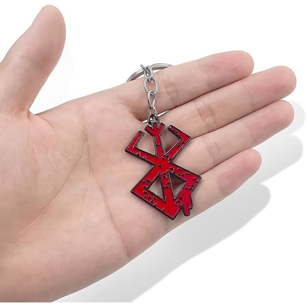 2 nøgleringe Brand Sacrifice Logo Blood Red Pendant Keychain, Rød