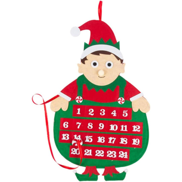 Julgransprydnad Jultomte Adventskalender Filt Hängande Nedräkningskalender Hänge Julgransprydnad Nyårsdekoration