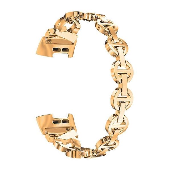 Rhinestone-dekoreret erstatningsrem i aluminiumslegering til Fitbit Charge 6 5 Smartwatch - Pink g