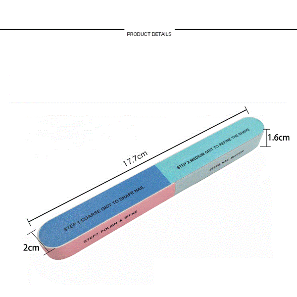 12 stykker 7-veis neglefil og bufferblokk Profesjonelle neglebufferfiler 7 trinn Vaskbare Emery Boards for akrylnegler