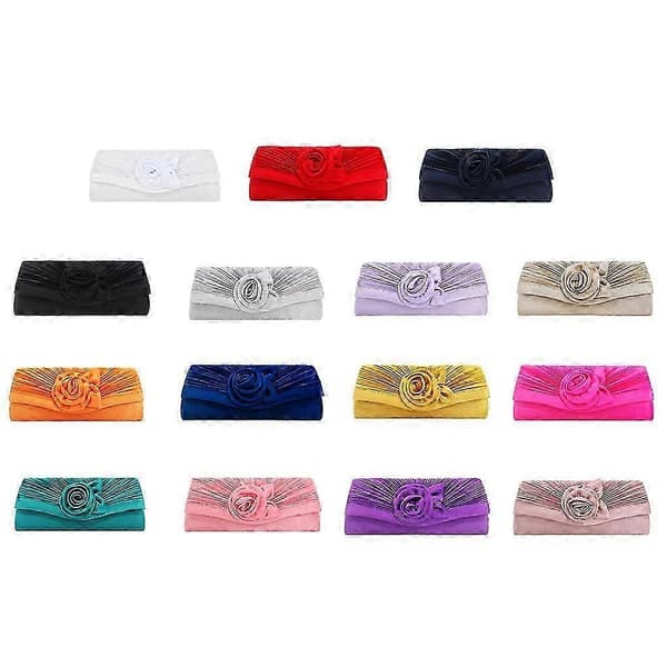 Satin Clasp Taske til kvinder - Moderigtig og klassisk håndtaske til bryllupper Sorte Clasp Tasker til kvinder Skuldertaske WSLIHV Black