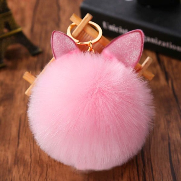 4 pcs keychains, plush ball keychain bag ornaments