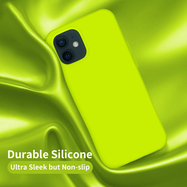 Designet for iPhone 12-deksel, designet for iPhone 12 Pro-deksel, silikonstøtsikker telefondeksel med [mykt antiripe mikrofiberfôr] 6,1 tommer, svart