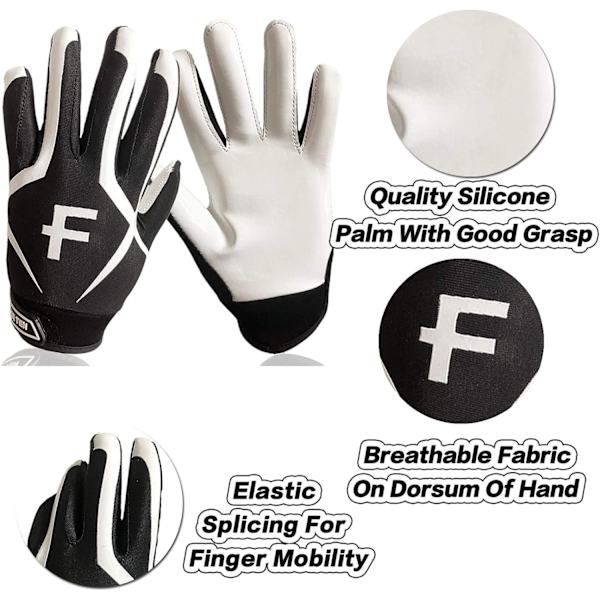 Fodboldhandsker til børn og voksne Pro 3.0 Upgrade Ultra Stick Palm Receivers Fleksibel silikone High Grip Receiver Glove til børn drenge mænd kvinder