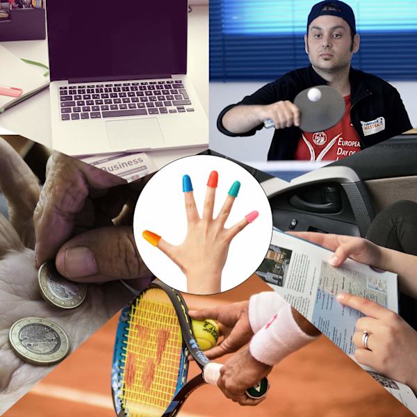 20 stk. gummi fingerspidsbeskyttere til optælling af penge, sortering, skriveopgaver, varm lim og sportsgrene, tyk genanvendelig beskytter