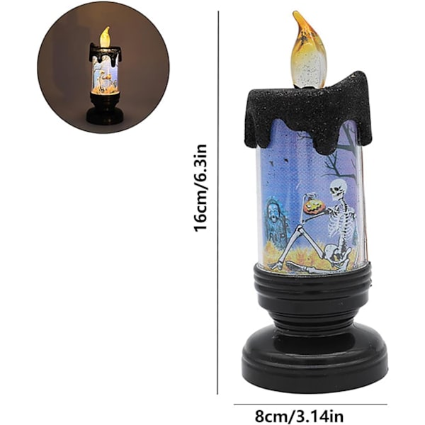 Flimrende flammefrie stearinlys til Halloween, LED-stearinlys - batteridrevet - kontorinnredning, Halloween-stearinlys, festartikler