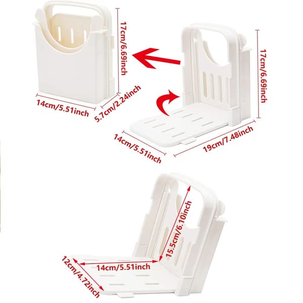 Foldable Bread Slicer Adjustable Thickness Slicer for Toast Slices for Bread/Roast/Sandwich/Loaf