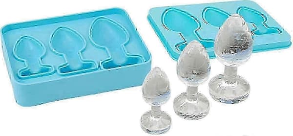 Prank Butt Plug-formede isterningebakker Silikoneform til DIY kage chokolade slik nyhed isform Blue