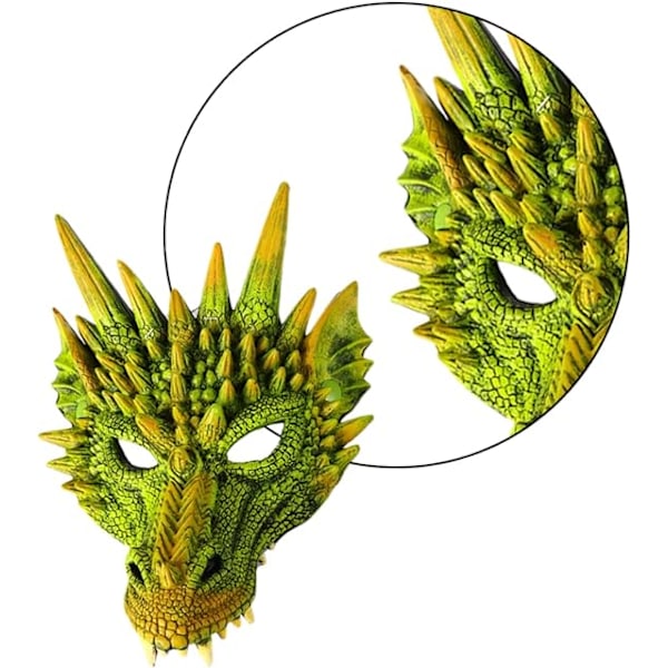 2 stk. dragemaske barn voksen masker barn halloween kostyme ond maske masker cosplay kostyme kostymer tema maske sminke klær barn sminke