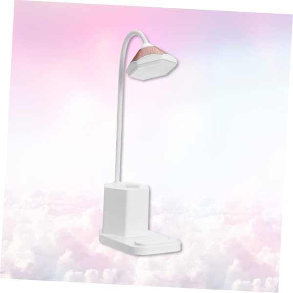 1 stk. bordlys for skrivebord hvit pennbeholder bordlampe ladelampeskrivebordslampe ladepultlampe