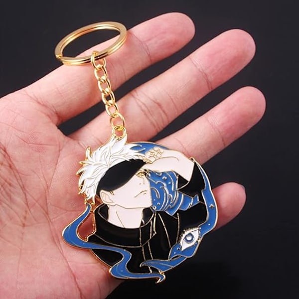 Nøkkelring Satoru - Animefigur emaljert nøkkelanheng - Nøkkelring smykke for menn og kvinner
