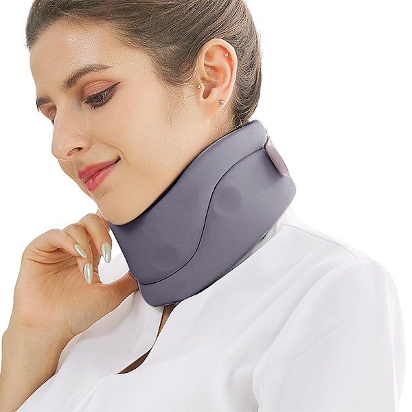 Nackkudde, mjukt skumhalsskydd för sömn, nackstöd, lindring av nacksmärta, överdrag för att hålla kotorna stabila Gray L【43-48cm】