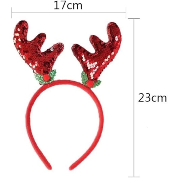 2 Pakke Julehodebånd Reinsdyr Gevir Hodebånd Hjorte Gevir Hårbånd Juleferie Hodebånd for Kvinner