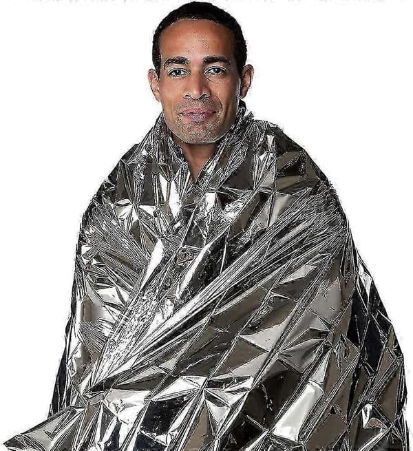 Nödfilt, reflekterande termisk första hjälpen-foliefilt (silver, 3-pack)