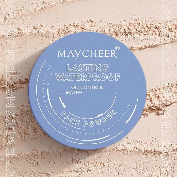 MAYCHEER Engelsk Version Matt Pressat Puder, Långvarigt Vattentätt Sminkpuder 1 10g