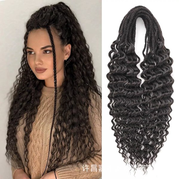 50 cm 10 säiettä/pakkaus Synteettiset dreadlock-pidennykset Kaksipäiset ohuet 0,6 cm virkkuukoukulla punottavat hiukset Pehmeät dreadit Reggae Hip-Hop Hippie -tyyli E
