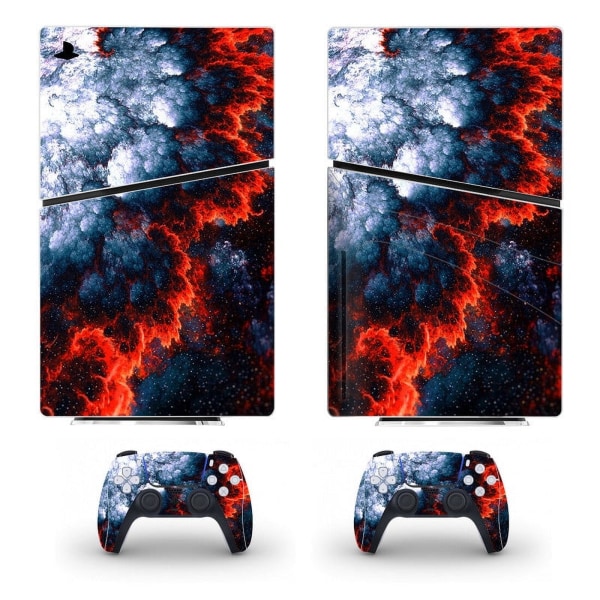 Playstation 5 Slim Ps5 Slim Spark Skin Dekal Och Controller Stickers Set, Reptålig (Disk) Style03