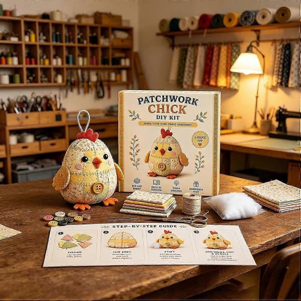 DIY Patchwork Dyresykit, Håndlavet Tøjdyr Håndværkssæt G