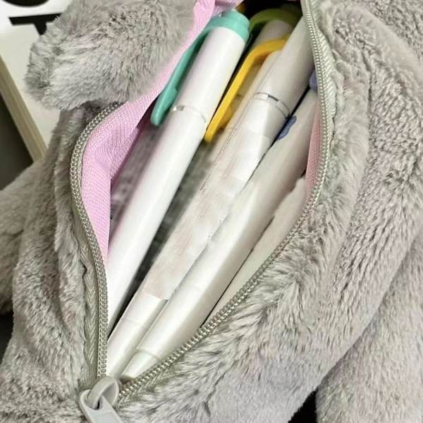 Plush Pennfodral - Multifunktionell Söt Cartoon Penna Förvaringspåse Plush Haj | Stor Kapacitet Rolig Blixtlås Pennfodral | Haj Pennfodral