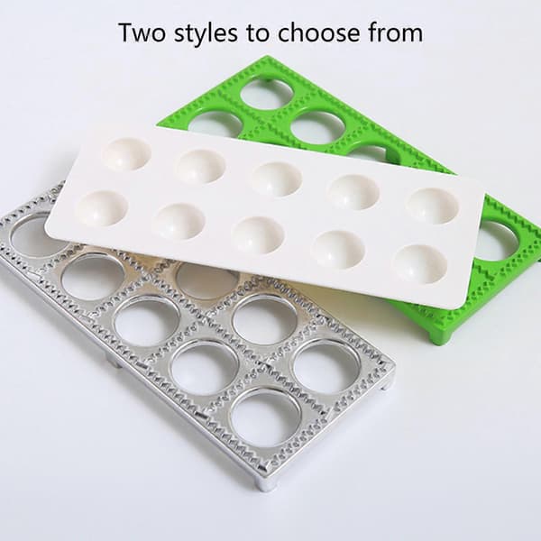 Dumpling Maker Deigpresse Ravioli-form Dumplingform DIY Maker Dumpling Pelmeni Form Pastaform 10 Hull Grønn