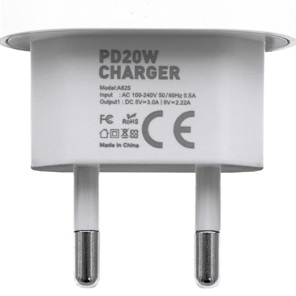 Oplader til iPhone - Hurtigoplader - Adapter + Kabel 20W USB-C Hvid 1-Pack iPhone