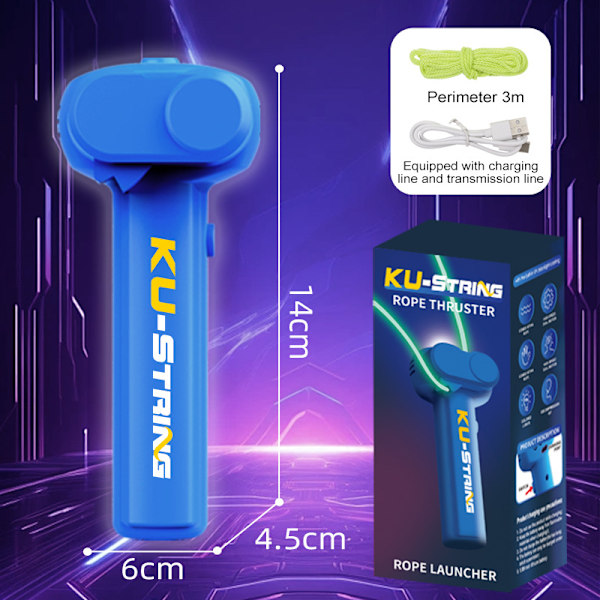 Glødende Ringtovskaster, Håndholdt Nyhedssjov LED, Lasso Afspændingsenhed, Glødende Tov Legetøj, Fødselsdag Julegave Dark blue