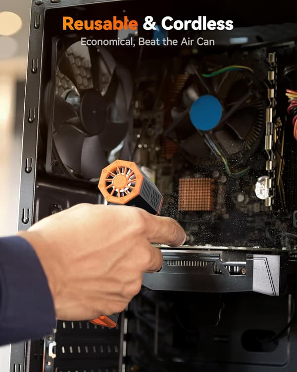 WOLFBOX - 110.000 omdr./min. Trådløs Elektrisk Luftblæser, Justerbar Mini 3-Hastigheds Ventilator