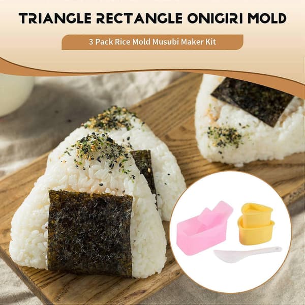 Onigiri-form, 18-pakning risform Musubi Maker Kit, Maker Press, Klassisk trekantet risbolleform Sushi-form