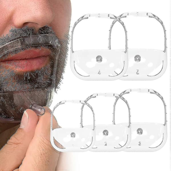 Mallar för getskäggsformning för män - Set med 5 storlekar: Skäggvård och styling white 1 Set