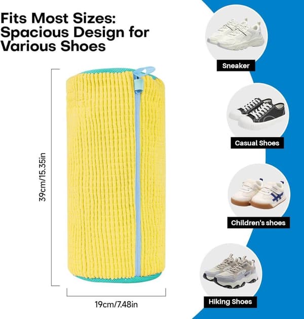 Shoe Laundry Bag – Laundry Bag with Zipper - 360-degree full coverage cleaning