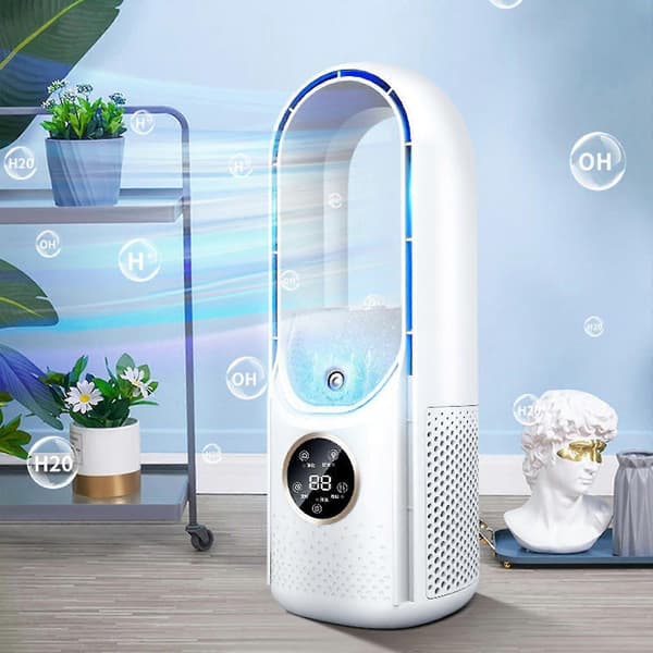Bærbar Aircondition Ventilator Genopladelig Luftkøler 6 Hastigheder Justerbar-o Vit