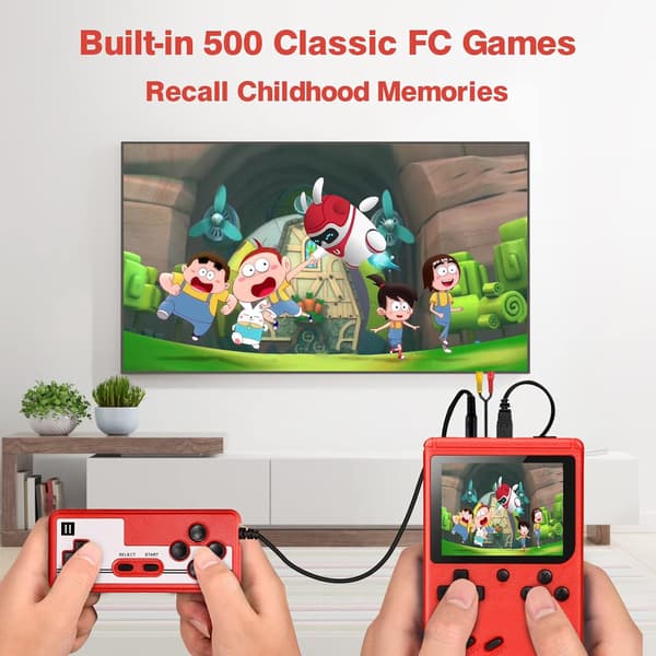 Inbyggd 500 klassiska spel retro videospelskonsol barnpresenter för par, vuxna, barn, pojkar