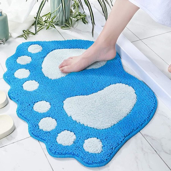 Badeværelsesmåtter Vandabsorberende Skridsikker måtte Brugt i Badeværelse, Brusebad, Værelse, Etc. Blød Mikrofiber Bademåtte Maskine (19x26'')