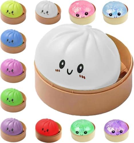 Dumplings Squishy Mystery Mini Dumplings Squishy Stressbolde Fidget Sensorisk Legetøj Blød Klemme Dekompression Dej (Lilla-A) White