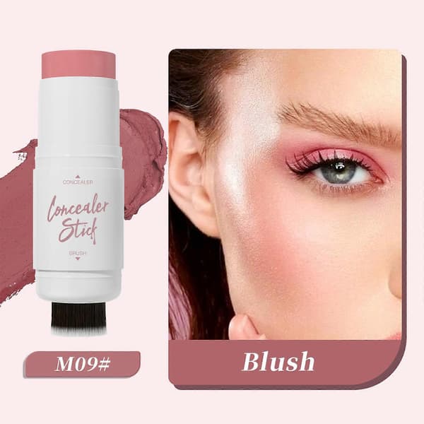 2-i-1 dobbelthodet sminkestift konturstift multifunksjonell highlighterstift blushstift bronzerstift for sminke
