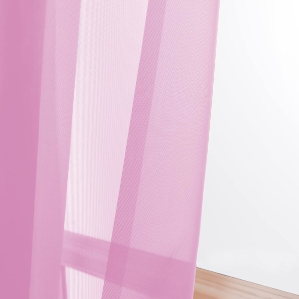 Genomskinliga vita gardiner, genomskinliga gardiner 84 tum långa 2 paneler set, stångficka Voile Fimly genomskinliga draperier för vardagsrum/sovrum, 2 st, vardera 42\" B x 84\" L