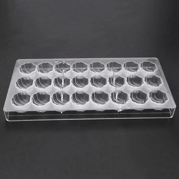 6X Skalform Hård Chokoladeform 3D Musling Polycarbonat Klar Is Gelé Slikform