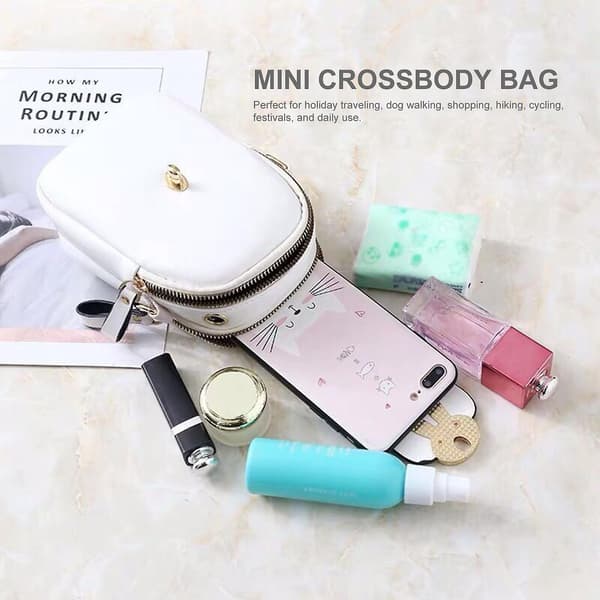 Mini Crossbody Taske til Kvinder med Justerbar Rem Multifunktionelle Håndtasker Pink