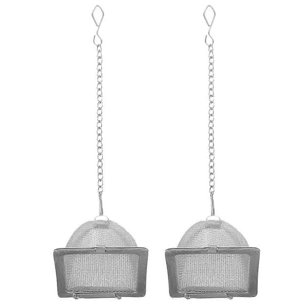 Tesil for løs te i rustfritt stål, pyramideform, til hjemmebruk, 2 stk.