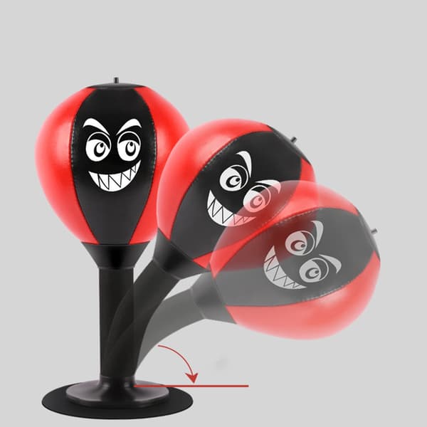 Desktop Punching Ball for Stress Reduction with Suction Cup & Pump Red Red 811