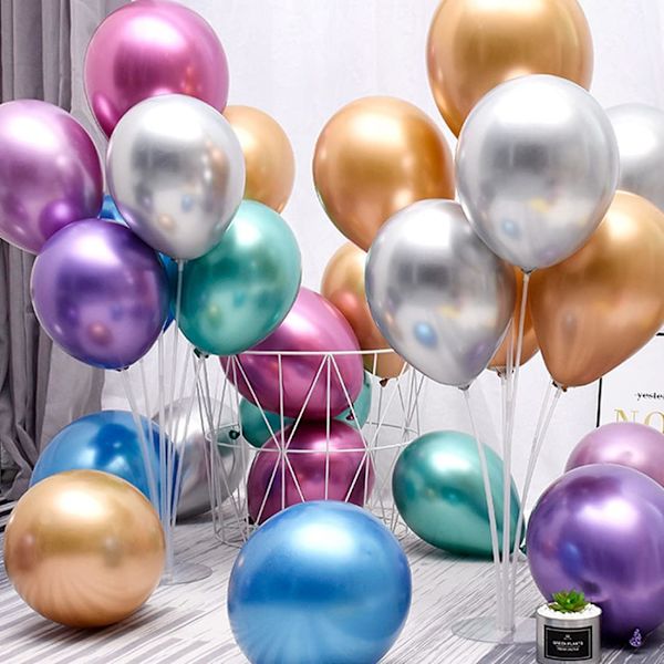 Lilla festballonger 100 stk 12 tommer krom metalliske lilla heliumballonger for bursdagsfestdekorasjon og buedekorasjon bryllupsdag