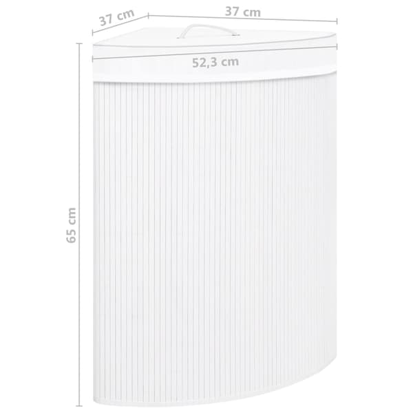 vidaXL Laundry Basket for Corner Bamboo White 60 L Vit white