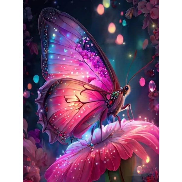 5D DIY Diamond Painting Kits,Round Full Drill Butterfly Diamond Art Kits for Adults Beginner, Perfect for Home Wall Decor and Gift(Stitch, 12x16 inch)