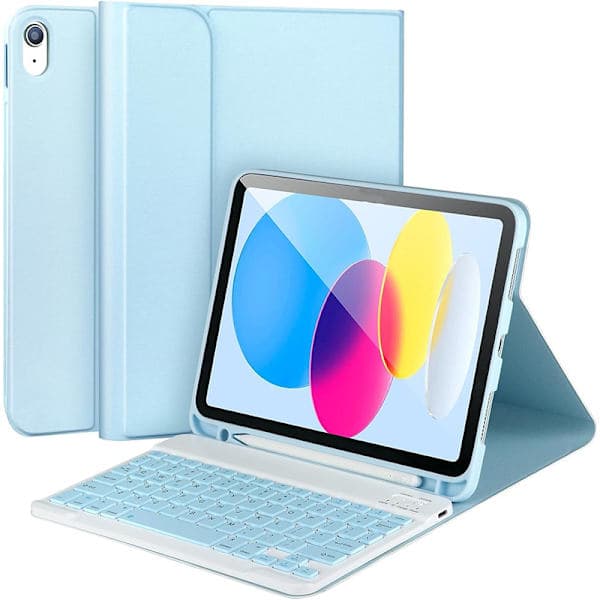 iPad Case with Bluetooth Keyboard for A16 11th Generation (2025/2022) - Slim Folio Stand