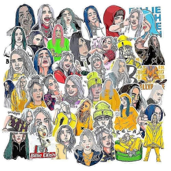 Billie Eilish Laptop Sticker, Fan Art Decal til Musikelskere